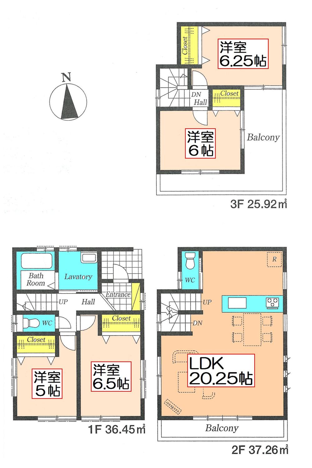 Floor plan. (4 Building), Price 36,800,000 yen, 4LDK, Land area 93.46 sq m , Building area 99.63 sq m