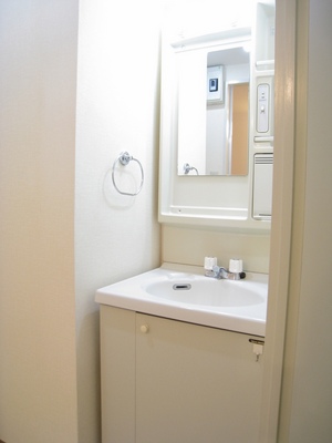 Washroom. It is also a basin space that is attached towel hanger