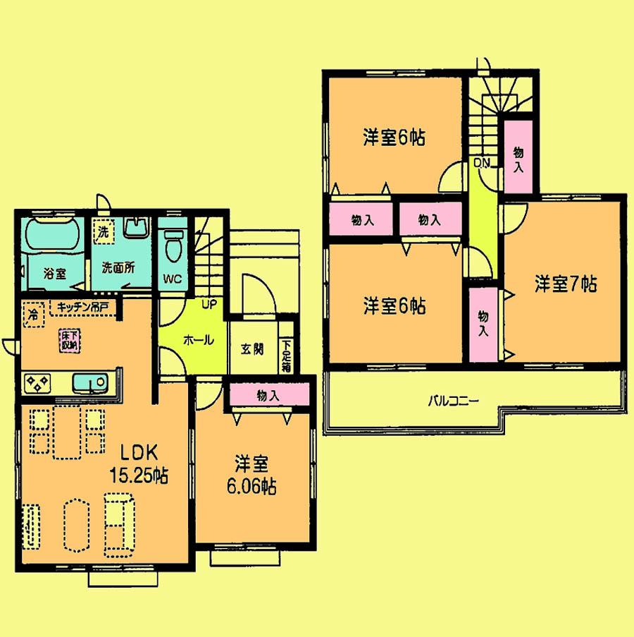 Floor plan. Price 26,800,000 yen, 4LDK, Land area 110.03 sq m , Building area 95.64 sq m