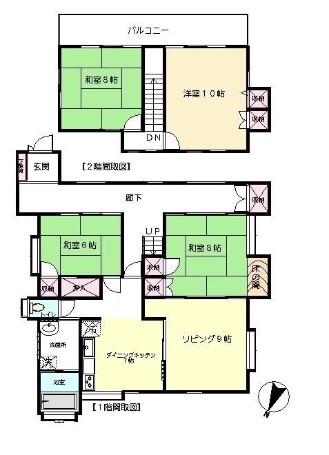 Floor plan. 21,800,000 yen, 4LDK, Land area 304.54 sq m , Building area 105.01 sq m 4LDK