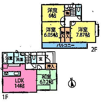 Floor plan. (D Building), Price 37,800,000 yen, 4LDK, Land area 100.12 sq m , Building area 95.22 sq m