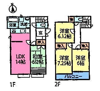 Floor plan. (F Building), Price 36,800,000 yen, 4LDK, Land area 148.28 sq m , Building area 95.43 sq m