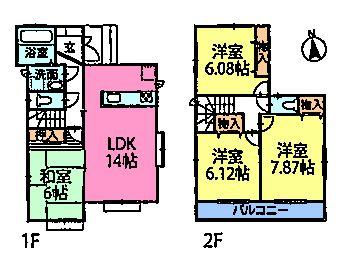 Floor plan. (I Building), Price 33,800,000 yen, 4LDK, Land area 145.87 sq m , Building area 92.32 sq m