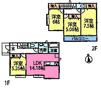Floor plan. (L Building), Price 37,800,000 yen, 4LDK, Land area 101.08 sq m , Building area 93.77 sq m