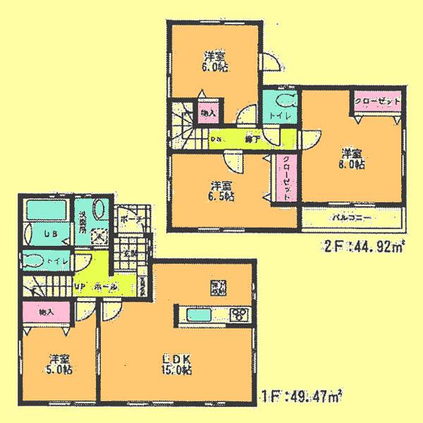 Floor plan. 26,800,000 yen, 4LDK, Land area 100.31 sq m , Building area 94.39 sq m located view in addition to this, It will be provided by the hope of design books, such as layout. 