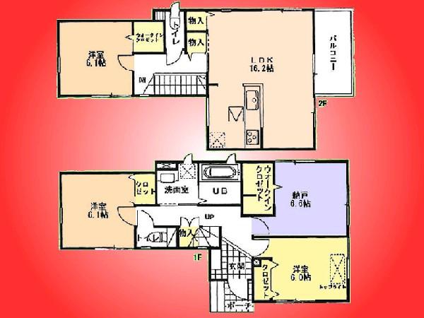 Floor plan. 25,800,000 yen, 3LDK+S, Land area 100.09 sq m , Building area 102.88 sq m