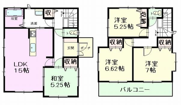Floor plan. (E Building), Price 33,800,000 yen, 4LDK, Land area 112.53 sq m , Building area 97.5 sq m
