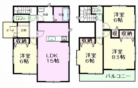 Floor plan. (F Building), Price 32,800,000 yen, 4LDK, Land area 110.02 sq m , Building area 96.05 sq m
