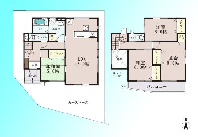 Floor plan. 39,800,000 yen, 4LDK, Land area 105.1 sq m , Building area 109.91 sq m