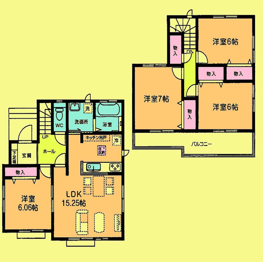 Floor plan. Price 26,800,000 yen, 4LDK, Land area 110.03 sq m , Building area 95.64 sq m