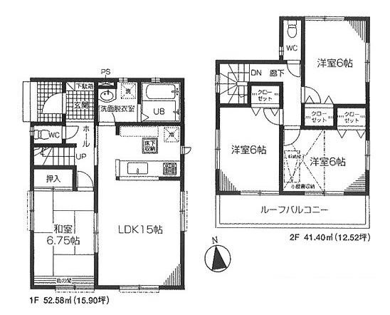 Floor plan. 26,800,000 yen, 4LDK, Land area 94.15 sq m , Building area 93.15 sq m
