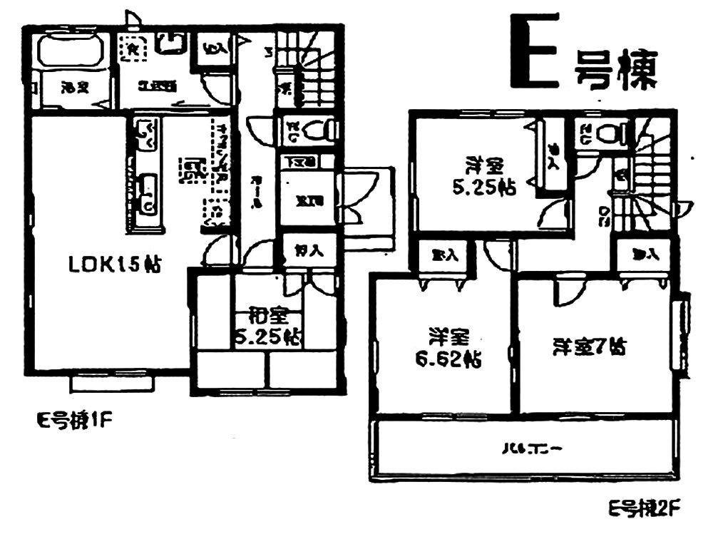 Floor plan. (E Building), Price 33,800,000 yen, 4LDK, Land area 112.53 sq m , Building area 97.5 sq m