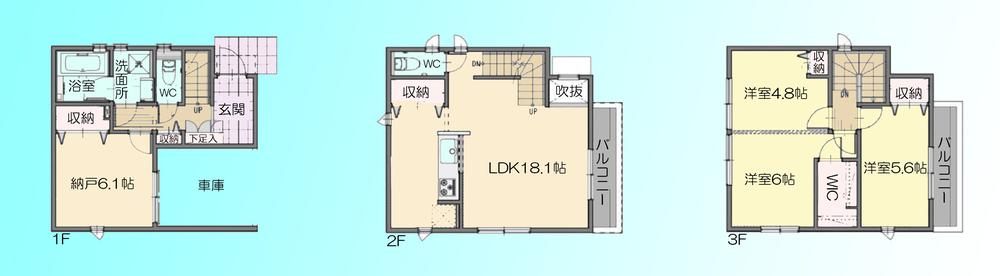 Floor plan. 32,900,000 yen, 3LDK + S (storeroom), Land area 60.22 sq m , Building area 105.7 sq m