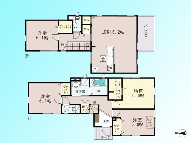 Floor plan. 25,800,000 yen, 3LDK + S (storeroom), Land area 100.09 sq m , Building area 102.88 sq m