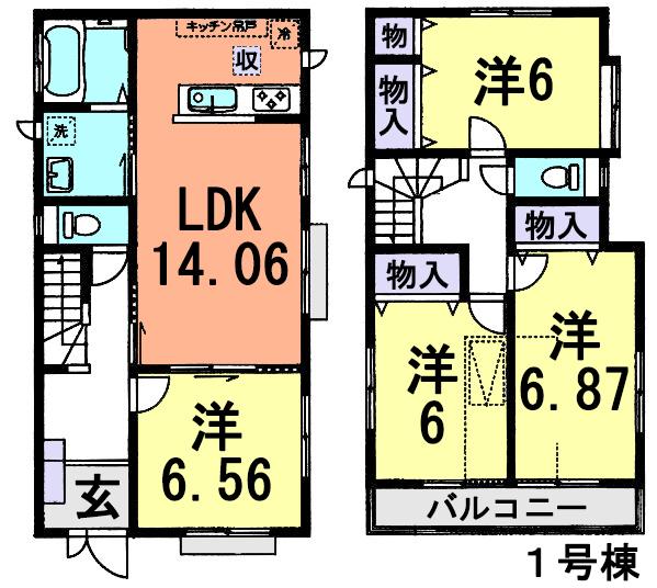 Floor plan. 32,800,000 yen, 4LDK, Land area 107 sq m , Building area 95.88 sq m