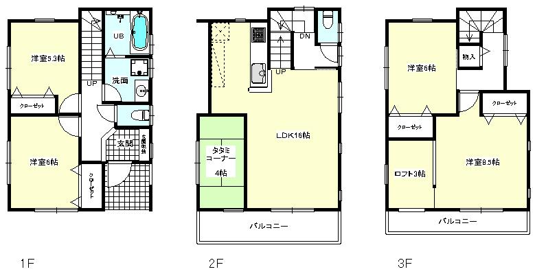 Floor plan. (C Building), Price 36,800,000 yen, 3LDK+S, Land area 100.87 sq m , Building area 110.12 sq m