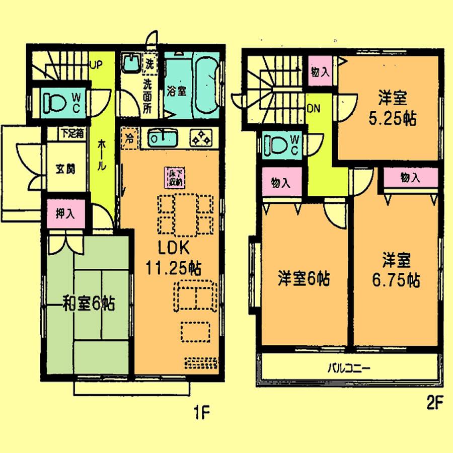 Floor plan. Price 22,900,000 yen, 4LDK, Land area 110 sq m , Building area 86.11 sq m