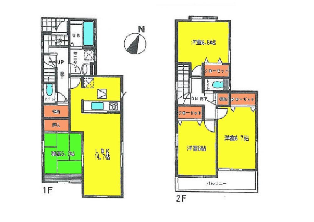 Floor plan. 34,800,000 yen, 4LDK, Land area 104.83 sq m , Building area 96.47 sq m