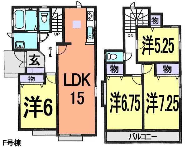 Floor plan. (F Building), Price 26,900,000 yen, 4LDK, Land area 103.88 sq m , Building area 94.6 sq m
