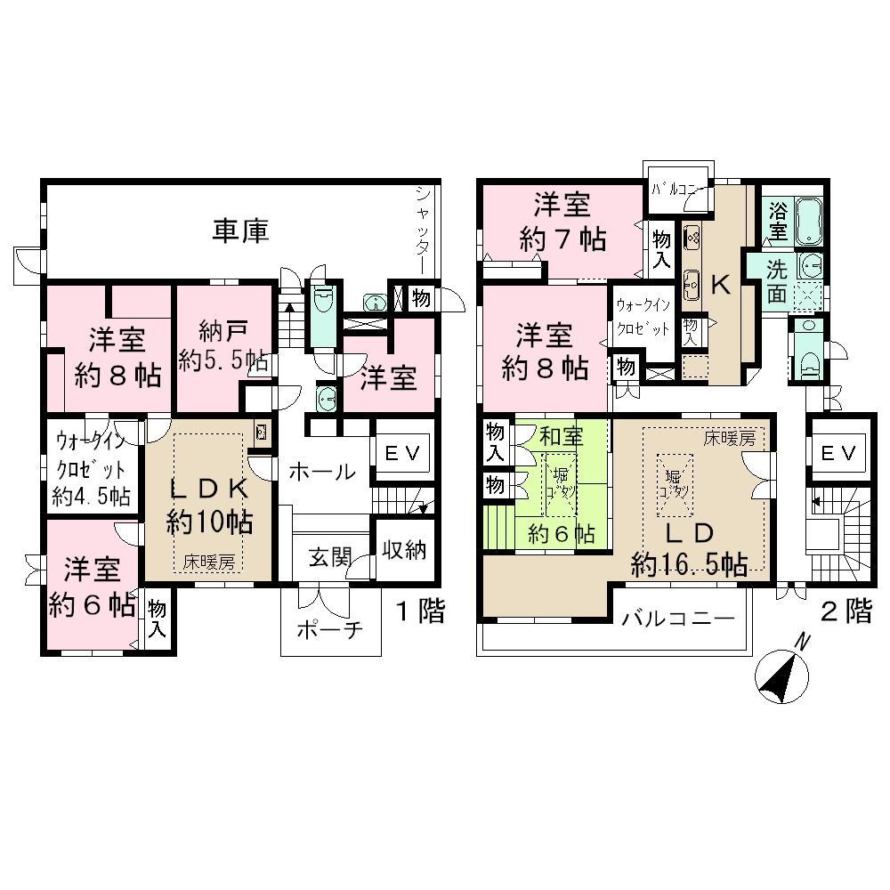 Floor plan. 79,800,000 yen, 6LLDDKK + S (storeroom), Land area 333.8 sq m , Building area 238.07 sq m