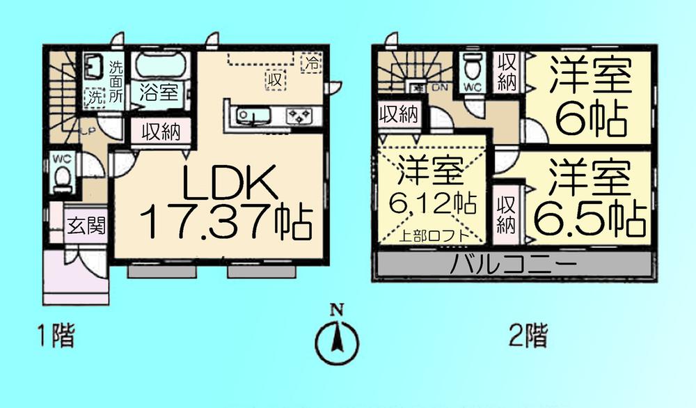 Floor plan. 28.8 million yen, 3LDK, Land area 104.56 sq m , Building area 87.15 sq m