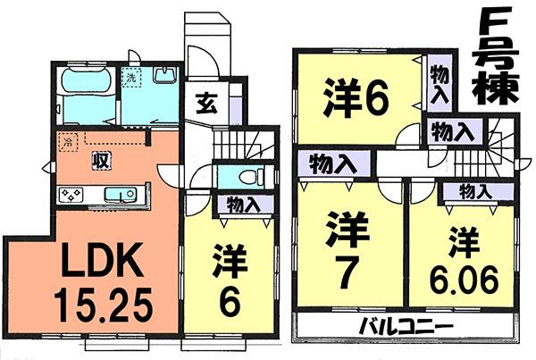 Floor plan. (F Building), Price 27,800,000 yen, 4LDK, Land area 115.36 sq m , Building area 93.57 sq m