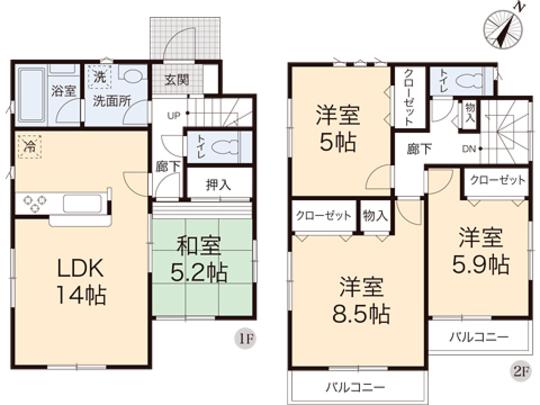Floor plan. 27,800,000 yen, 4LDK, Land area 110.05 sq m , Building area 92.74 sq m floor plan