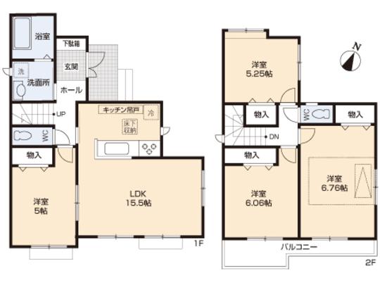 Floor plan. 33,300,000 yen, 4LDK, Land area 132.22 sq m , Building area 95.64 sq m floor plan
