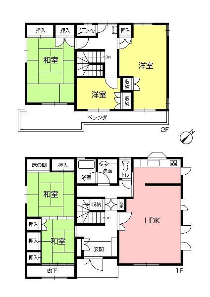 Floor plan. 28.8 million yen, 5LDK, Land area 207.85 sq m , Building area 154.97 sq m