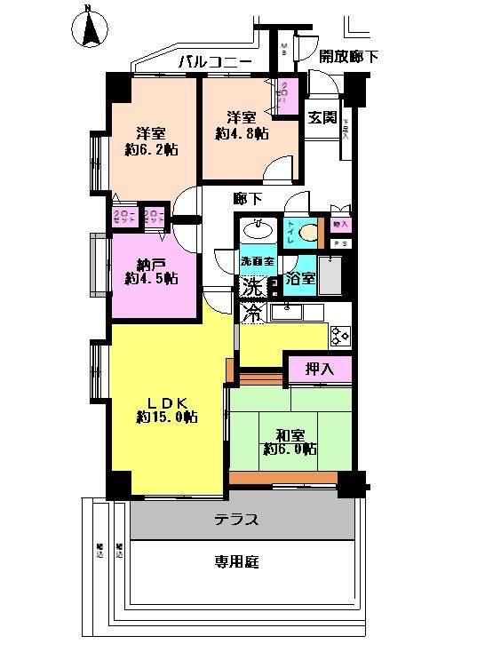 Floor plan. 3LDK + S (storeroom), Price 24.5 million yen, Occupied area 84.27 sq m , Balcony area 3.89 sq m