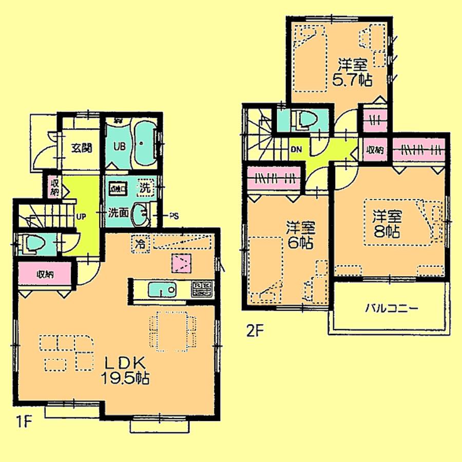 Floor plan. 29,800,000 yen, 3LDK, Land area 106.41 sq m , Building area 93.98 sq m located view in addition to this, It will be provided by the hope of design books, such as layout. 