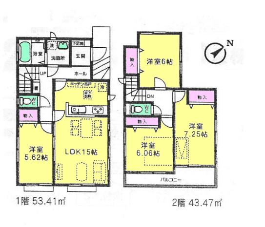 Floor plan. 31,300,000 yen, 4LDK, Land area 110.25 sq m , Building area 96.88 sq m