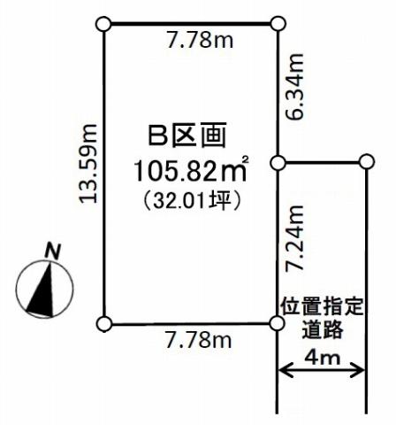 Compartment figure. Land price 24 million yen, Land area 105.82 sq m