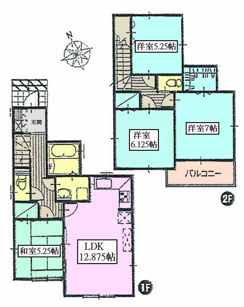 Floor plan. 27,900,000 yen, 4LDK, Land area 106.02 sq m ese-style room is adjacent to the building area 92.74 sq m 1 floor living, Is a floor plan in consideration for life leads. 