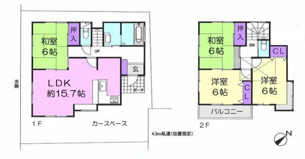 Floor plan. 23.8 million yen, 4LDK, Land area 100.67 sq m , Building area 94.81 sq m