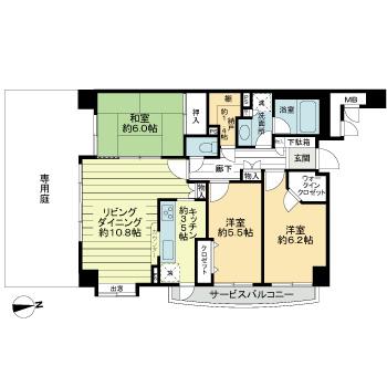 Floor plan. 3LDK + S (storeroom), Price 18.5 million yen, Occupied area 76.66 sq m , Balcony area 4.61 sq m