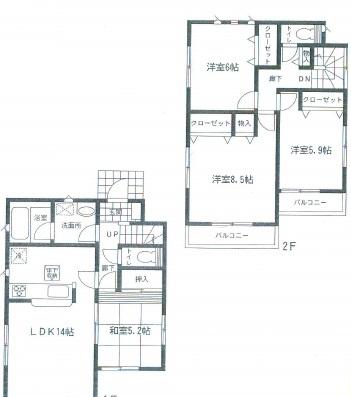 Floor plan. 27,800,000 yen, 4LDK, Land area 110.05 sq m , Building area 92.74 sq m floor plan