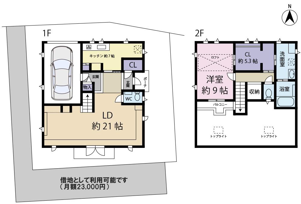Floor plan. 29,800,000 yen, 1LDK, Land area 137.49 sq m , Building area 120.98 sq m