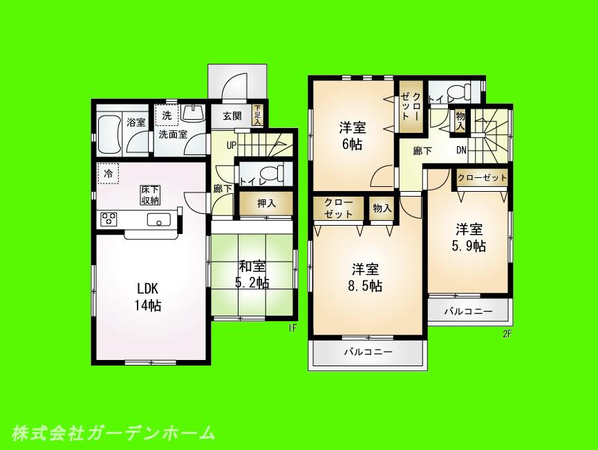 Floor plan. (2), Price 27,800,000 yen, 4LDK, Land area 110.05 sq m , Building area 92.74 sq m