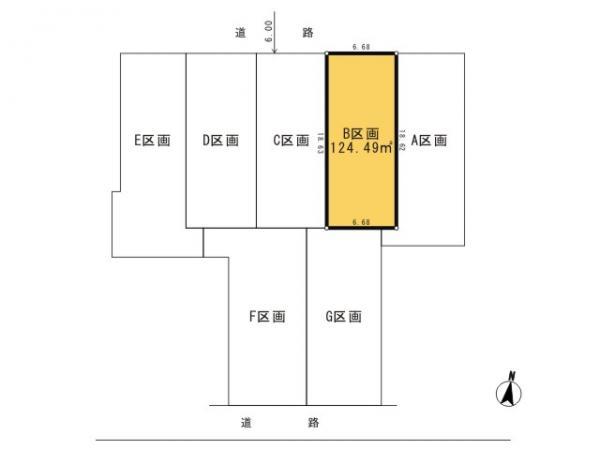 Compartment figure. Land price 18,350,000 yen, Land area 124.49 sq m