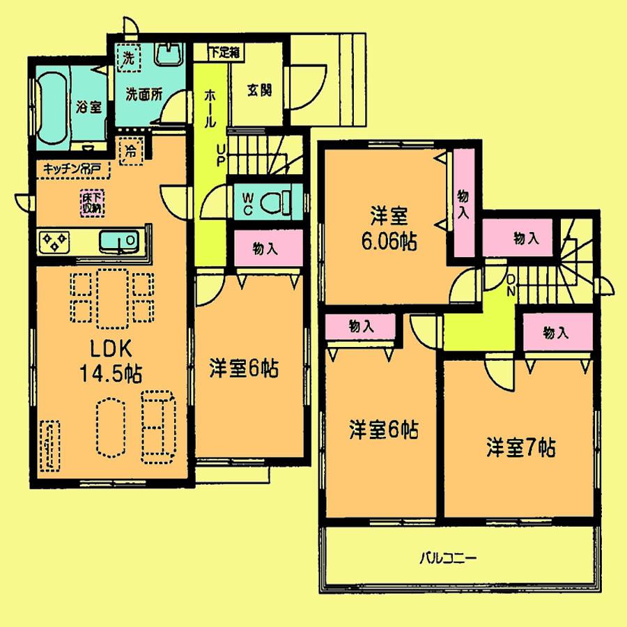 Floor plan. Price 27,800,000 yen, 4LDK, Land area 118.17 sq m , Building area 94.81 sq m