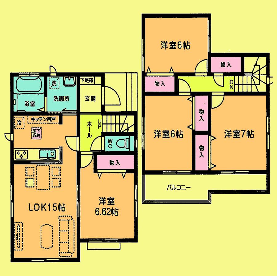 Floor plan. Price 28.8 million yen, 4LDK, Land area 110.04 sq m , Building area 96.67 sq m