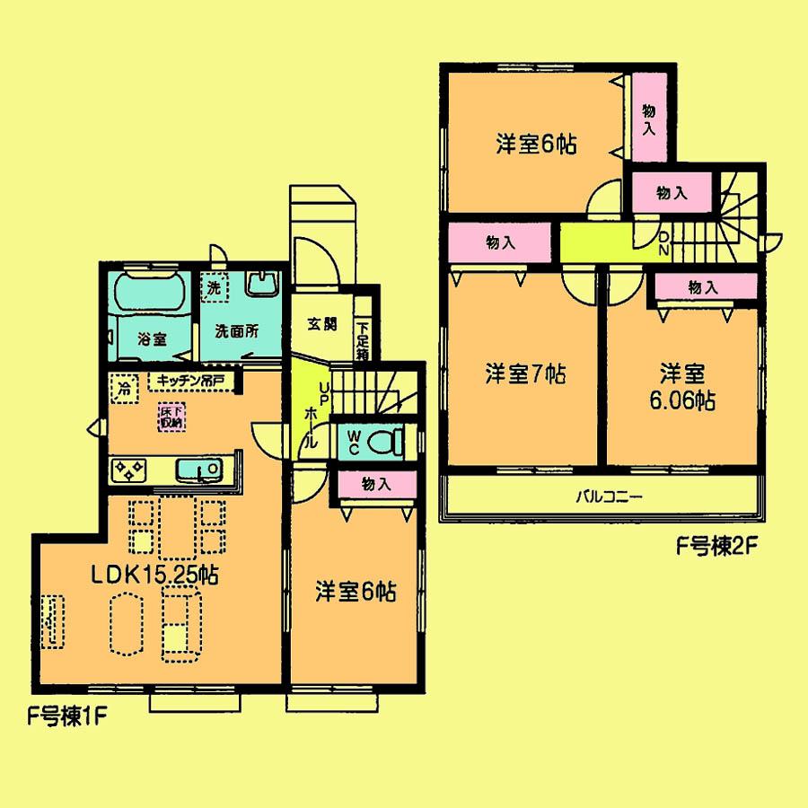 Floor plan. Price 27,800,000 yen, 4LDK, Land area 115.36 sq m , Building area 93.57 sq m
