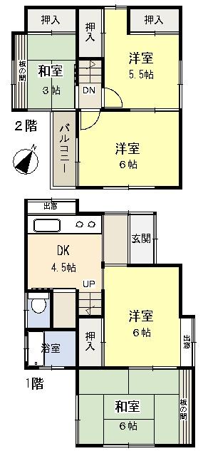Floor plan. 16.8 million yen, 5DK, Land area 72.29 sq m , Building area 70.63 sq m
