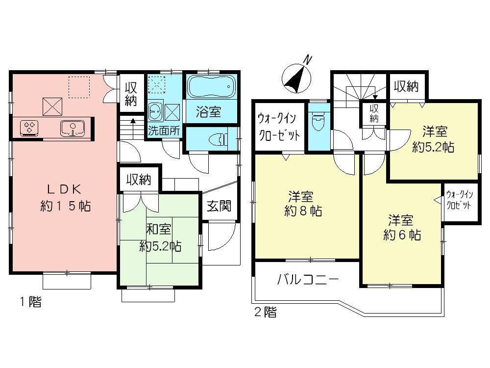 Floor plan. (7 Building), Price 39,300,000 yen, 4LDK, Land area 105.3 sq m , Building area 97.29 sq m