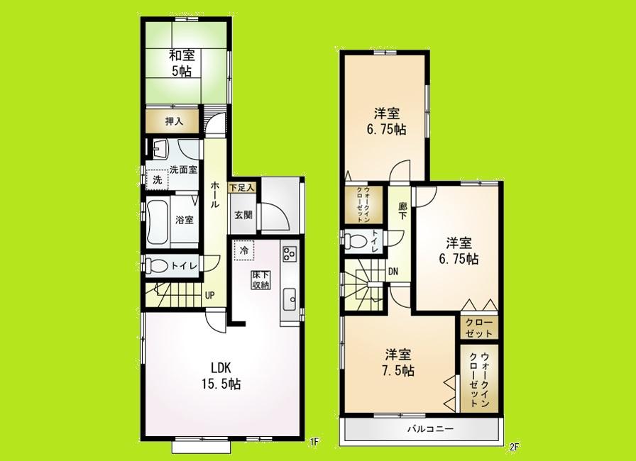 Floor plan. (1), Price 29,800,000 yen, 4LDK, Land area 95.59 sq m , Building area 99.78 sq m