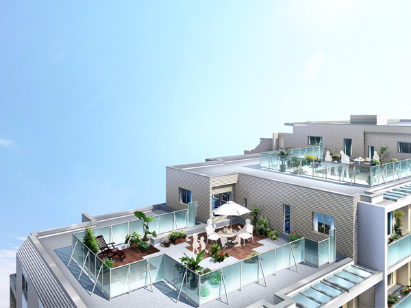 Room and equipment. Roof balcony with south-facing day can enjoy. (Mr type, Nr type Rendering CG)