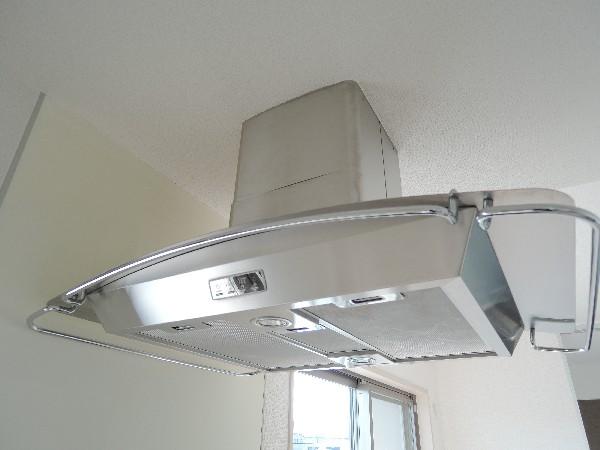 Kitchen. Stylish range hood! It brings out the fashionable cafe style kitchen!
