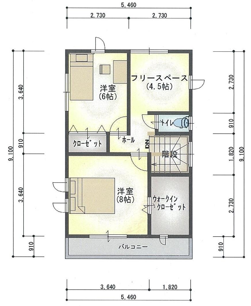 Building plan example (floor plan). 2F Building price 16.5 million yen ~ 28 square meters