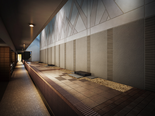 Features of the building.  [1F shared corridor Rendering] Precisely because it places through every day, A production which was to have a dramatic look. Wall design emerges in soft lighting.